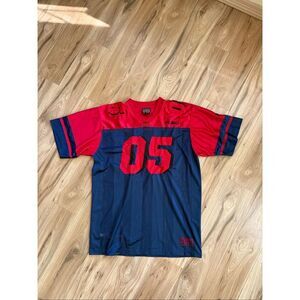 Fubu Mens Red Blue Y2K 1990s FUBU All State Champions 05 Jersey Size XL Y2K